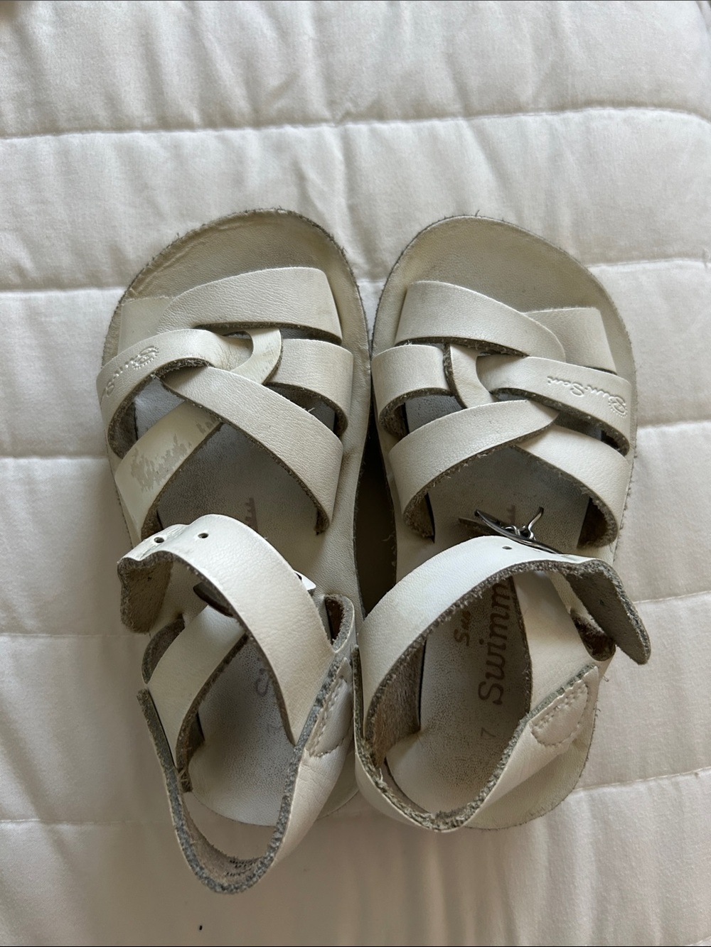 Salt Water Sandals by Hoy Kids White Braided Strap Sandals